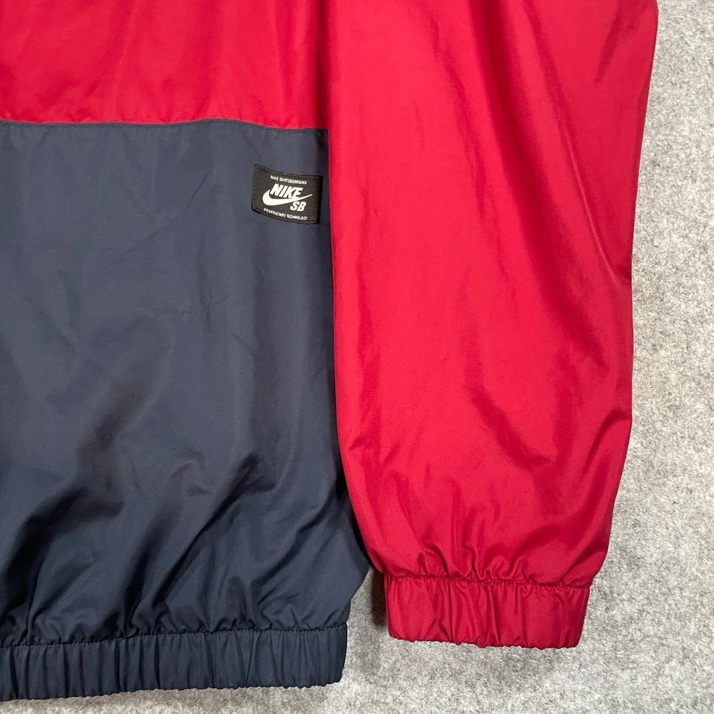 Nike SB Mens Jacket XL Red, White, Navy Color-block Athletic Layering Full Zip